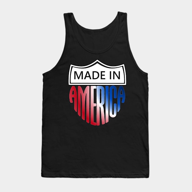 Made In America Road Sign Tank Top by CharJens